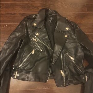 Zara faux Black Leather Jacket